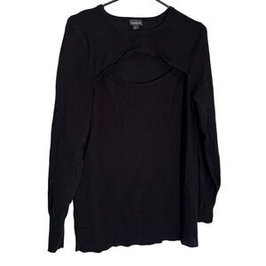 Torrid Cut Out Detail Long Sleeve Knit Sweater Black Size 0